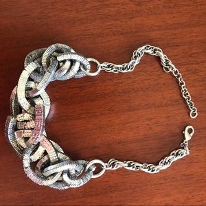 Banana Republic chunky silver woven chain necklace